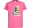 Дитяча футболка Єнот їсть Яскраво-рожевий Дитяча футболка Єнот їсть Яскраво-рожевий фото