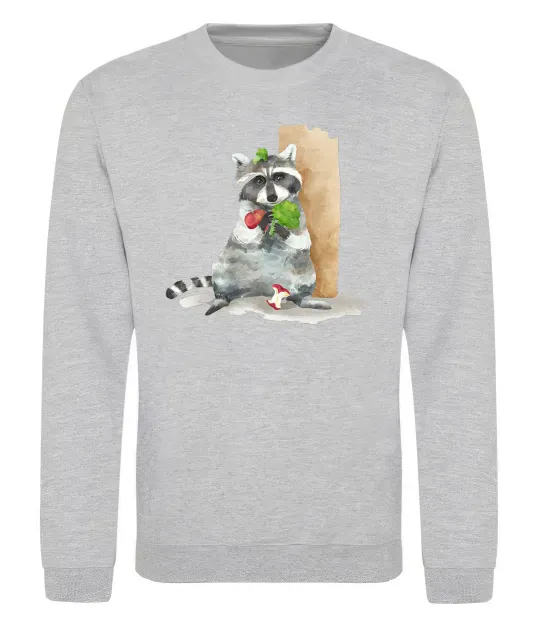 Свитшот Єнот їсть Серый меланж фото