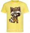 Мужская футболка Angry racoon Лимонный фото