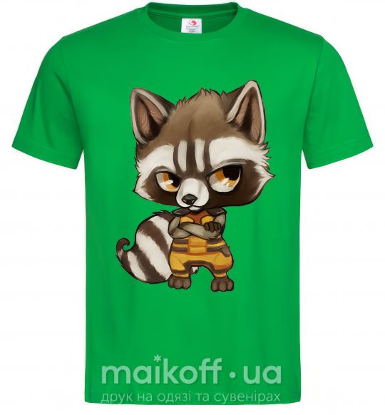Мужская футболка Angry racoon Зеленый фото