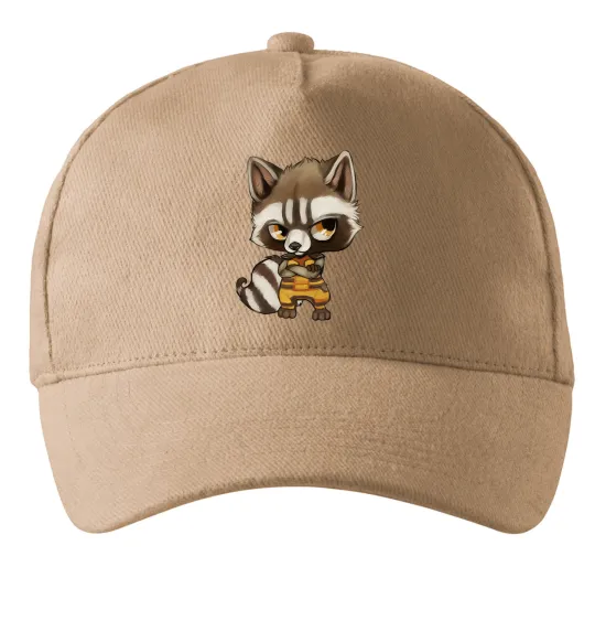 Кепка Angry racoon Песочный фото
