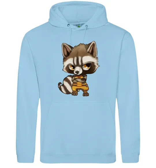 Чоловіча толстовка (худі) Angry racoon Блакитний фото