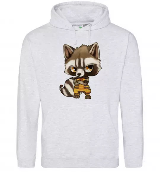 Женская толстовка (худи) Angry racoon Серый меланж фото