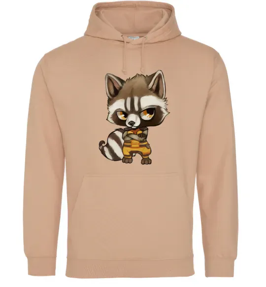 Женская толстовка (худи) Angry racoon Песочный фото