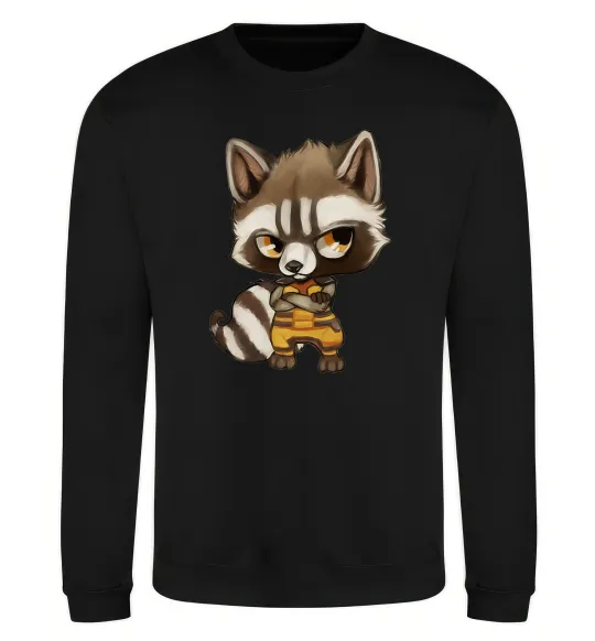 Світшот Angry racoon Чорний фото