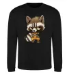 Світшот Angry racoon Чорний фото