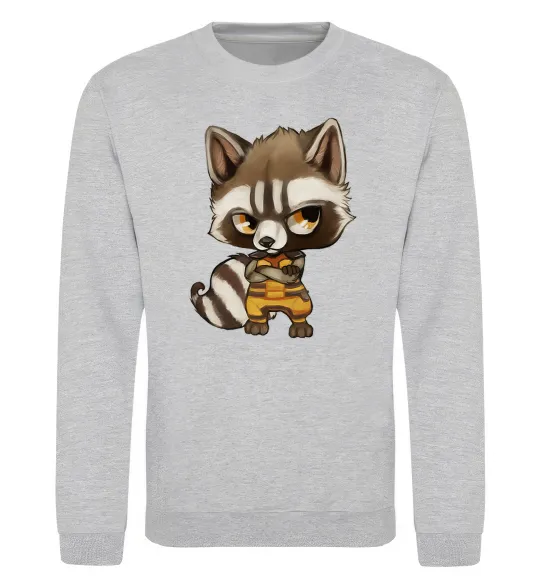 Світшот Angry racoon Сірий меланж фото