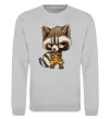 Світшот Angry racoon Сірий меланж фото