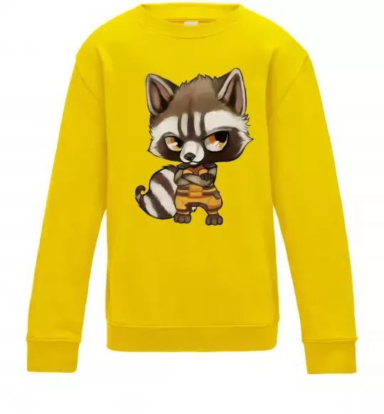 Дитячий світшот Angry racoon Сонячно жовтий фото