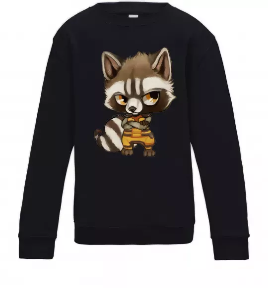 Дитячий світшот Angry racoon Чорний фото