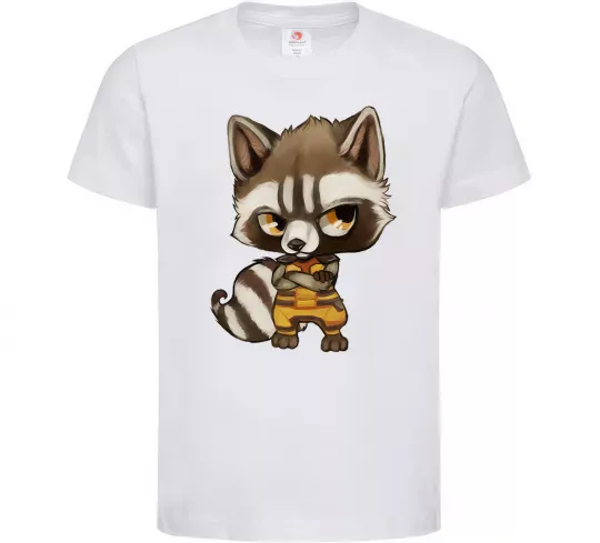 Детская футболка Angry racoon Белый фото