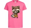 Детская футболка Angry racoon Ярко-розовый фото