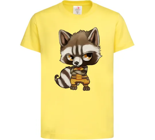 Детская футболка Angry racoon Лимонный фото