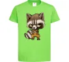 Детская футболка Angry racoon Лаймовый фото