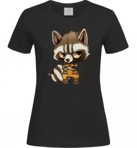 Жіноча футболка Angry racoon Чорний фото