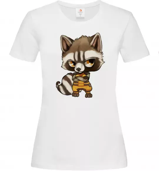 Жіноча футболка Angry racoon Білий фото