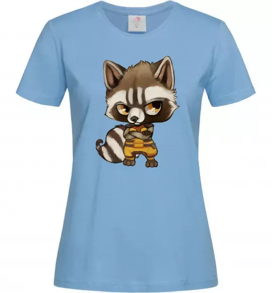 Жіноча футболка Angry racoon Блакитний фото