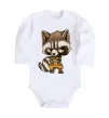 Детский боди Angry racoon Белый фото