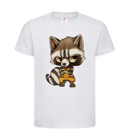 Детская футболка Angry racoon Белый фото