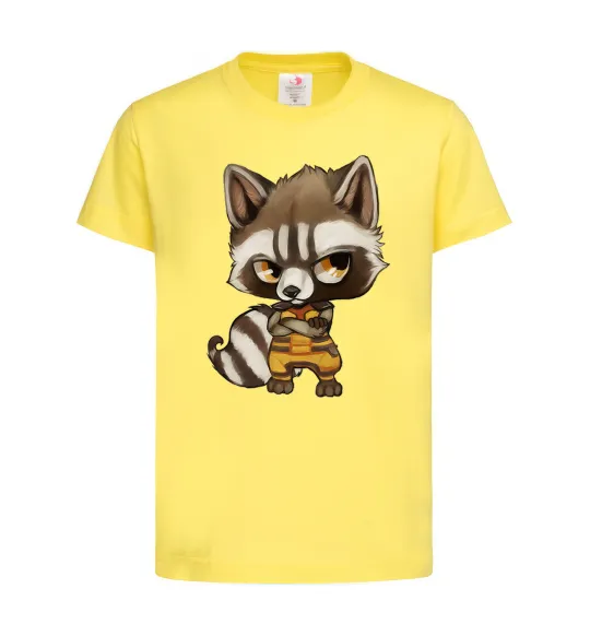 Детская футболка Angry racoon Лимонный фото
