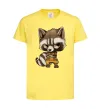 Детская футболка Angry racoon Лимонный фото