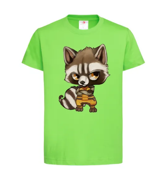 Детская футболка Angry racoon Лаймовый фото