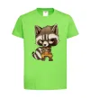 Детская футболка Angry racoon Лаймовый фото