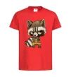 Детская футболка Angry racoon Красный фото