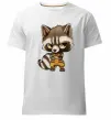 Мужская премиум футболка Angry racoon Белый фото