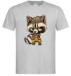 Чоловіча футболка Angry racoon Сірий Чоловіча футболка Angry racoon Сірий фото