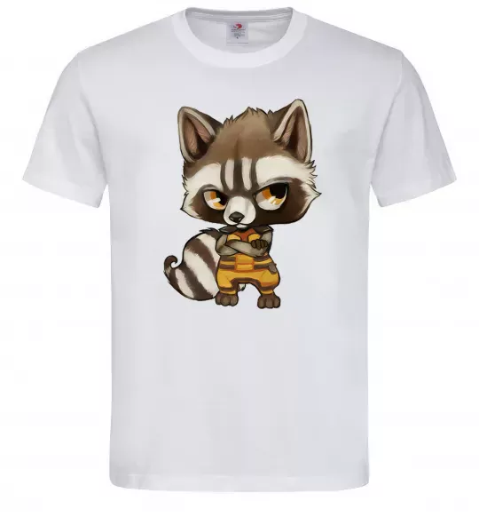 Чоловіча футболка Angry racoon Білий фото