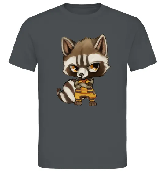 Чоловіча футболка Angry racoon Графіт фото