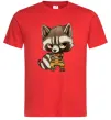 Чоловіча футболка Angry racoon Червоний Чоловіча футболка Angry racoon Червоний фото