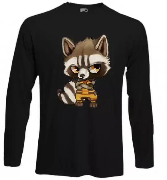 Лонгслив Angry racoon Черный фото
