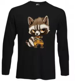 Лонгслив Малюнок єнота Белый фото