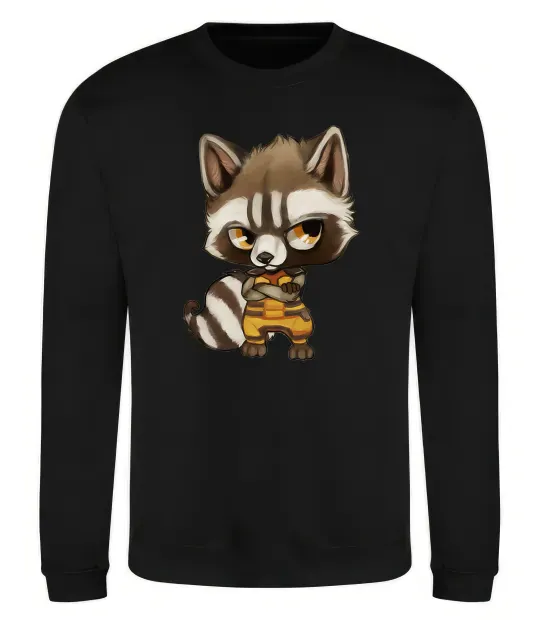 Свитшот Angry racoon Черный фото