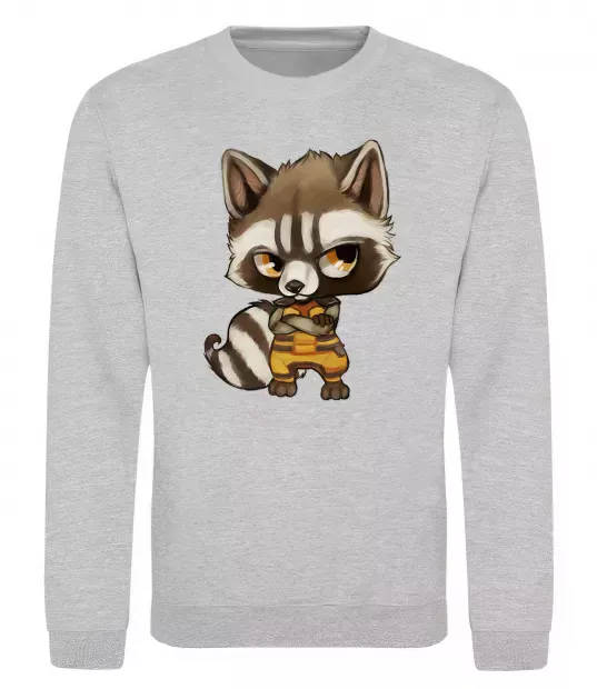 Свитшот Angry racoon Серый меланж фото