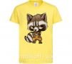 Детская футболка Angry racoon Лимонный фото