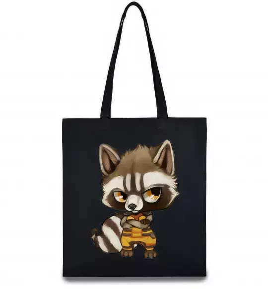 Эко-сумка Angry racoon Черный фото