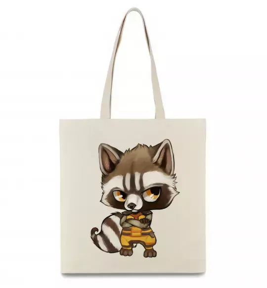 Эко-сумка Angry racoon Бежевый фото