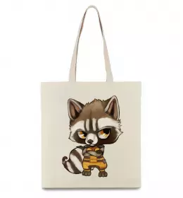 Эко-сумка Angry racoon Бежевый фото