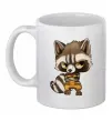 Чашка керамическая Angry racoon Белый фото