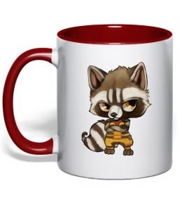 Чашка с цветной ручкой Angry racoon Чашка с цветной ручкой Angry racoon