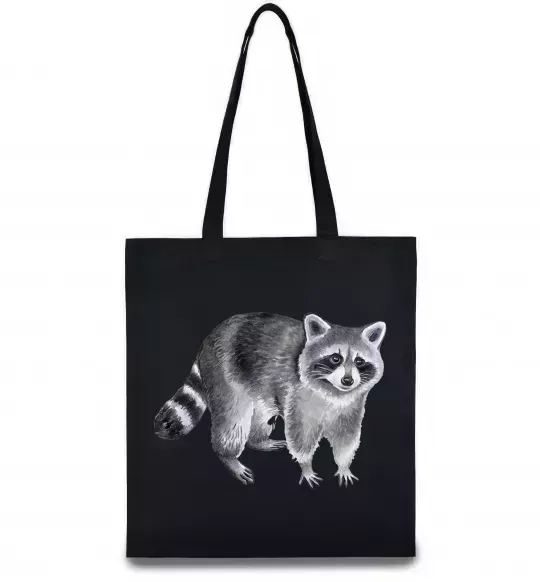 Эко-сумка Малюнок єнота Черный фото