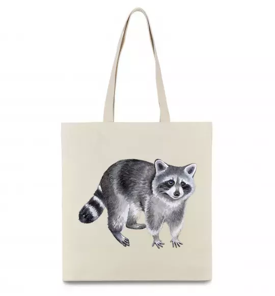 Эко-сумка Малюнок єнота Бежевый фото