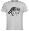 Мужская футболка Малюнок єнота Серый фото