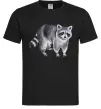 Мужская футболка Малюнок єнота Черный фото