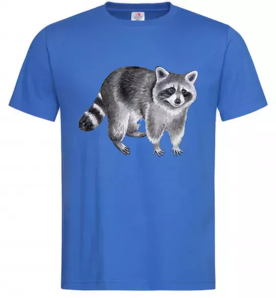 Мужская футболка Малюнок єнота Ярко-синий фото