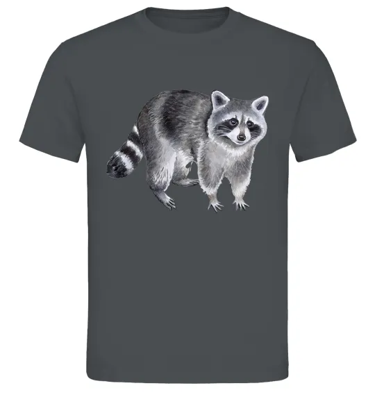 Мужская футболка Малюнок єнота Графит фото