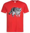Мужская футболка Малюнок єнота Красный фото